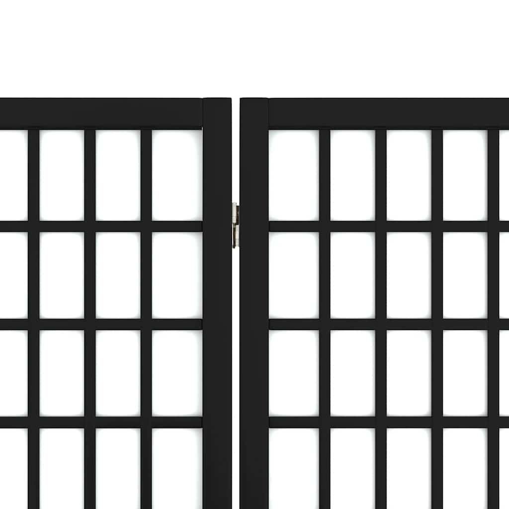 5 Piece Folding Screen Japanese Style 200 x 170 cm Black