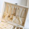 Dustproof Jewelry Storage Box Flip Lid Divided Necklace Tray  Classification