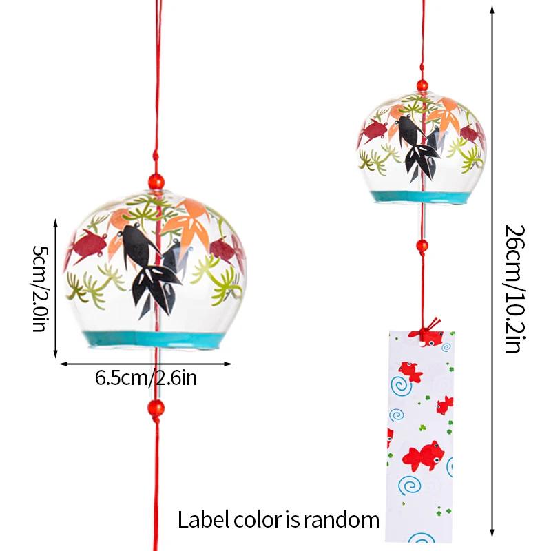 Japanese Wind Chimes Glass Wind Bell Window Hanging Wind Music Garden Hanging Pendants Outdoor Decoration Room Decor