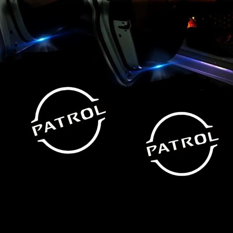 2 шт. Светодиодный логотип, приветственный свет в дверь автомобиля для Patrol Y62 2010-2021, автомобильные аксессуары, лазерный проектор, эмблема, тень, автомобильный свет