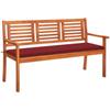 Day and Night - Day and Night 3-seater Garden Bench Solid Eucalyptus Wood and Cushion 150 Cm