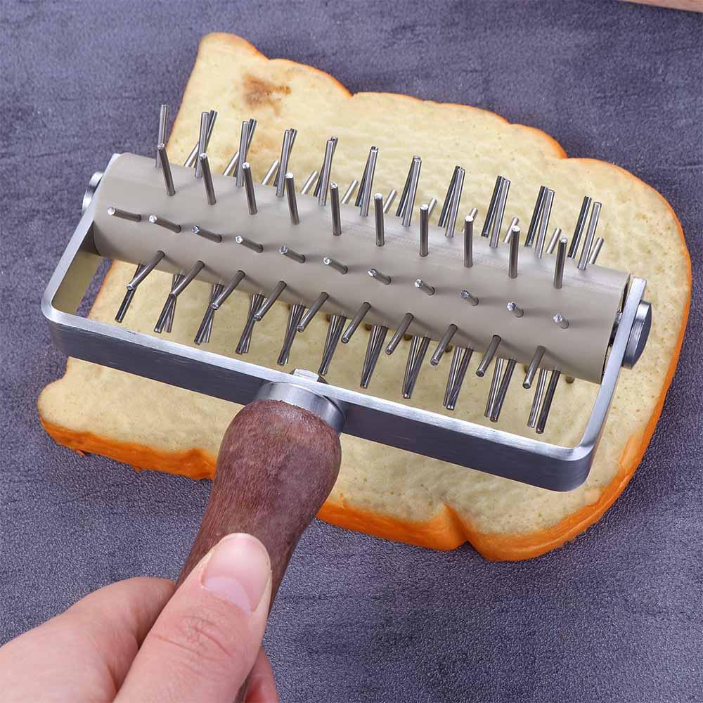 Кондитерский ролик из нержавеющей стали с деревянной ручкой, инструмент для раскатывания теста, инструмент для выпечки, колесо для накалывания пиццы
