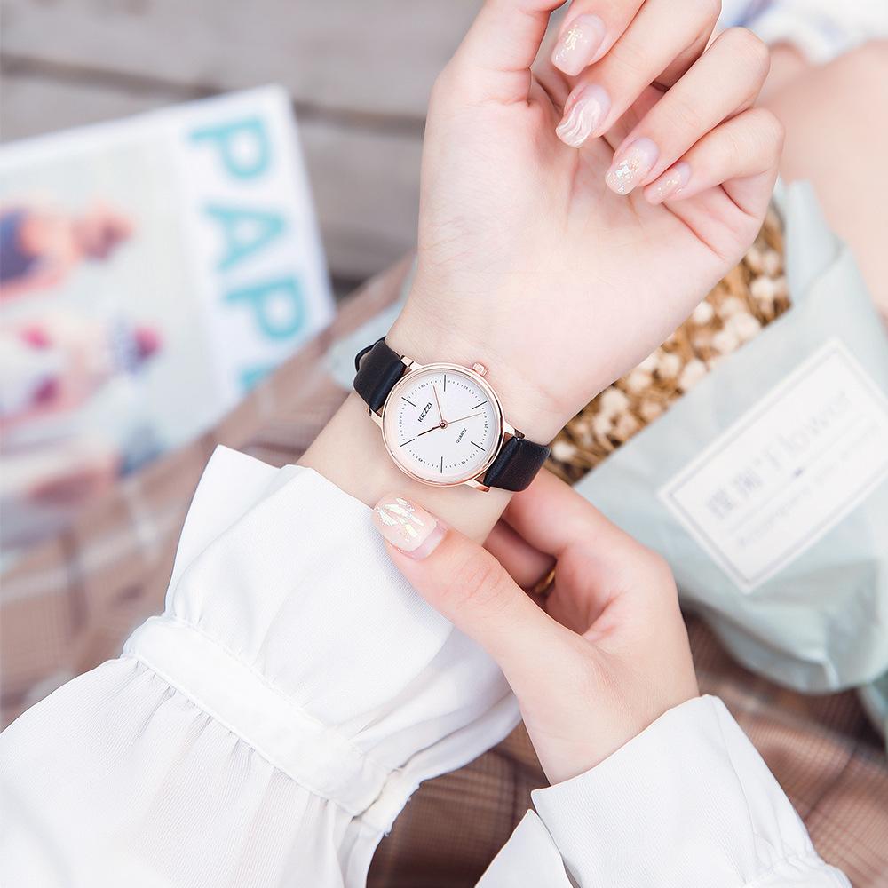 Women's Watch Simple Ins Belt Temperament Quartz Watch Digital Scale Casual Student Watch for Women