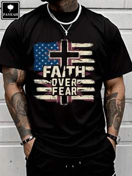 PAYEAH Faith Over Fear Men's T-Shirt Heavy T Shirt