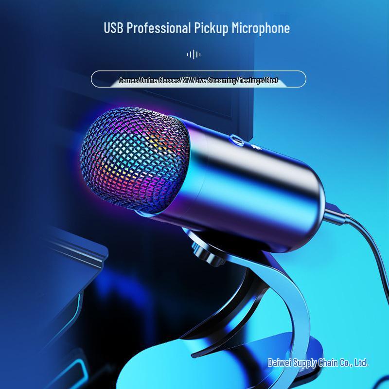 USB Desktop Microphone for Home Use: Ideal for Online Classes, Meetings, Gaming, Recording, Streaming, with Noise Reduction Compatibility.
