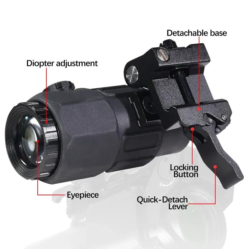 Eot**h G45 5-кратный увеличительный прицел Scope G33 G43 3-кратные складные боковые увеличители Тактический комбинированный прицел для охоты Увеличивающий регулируемый прицел