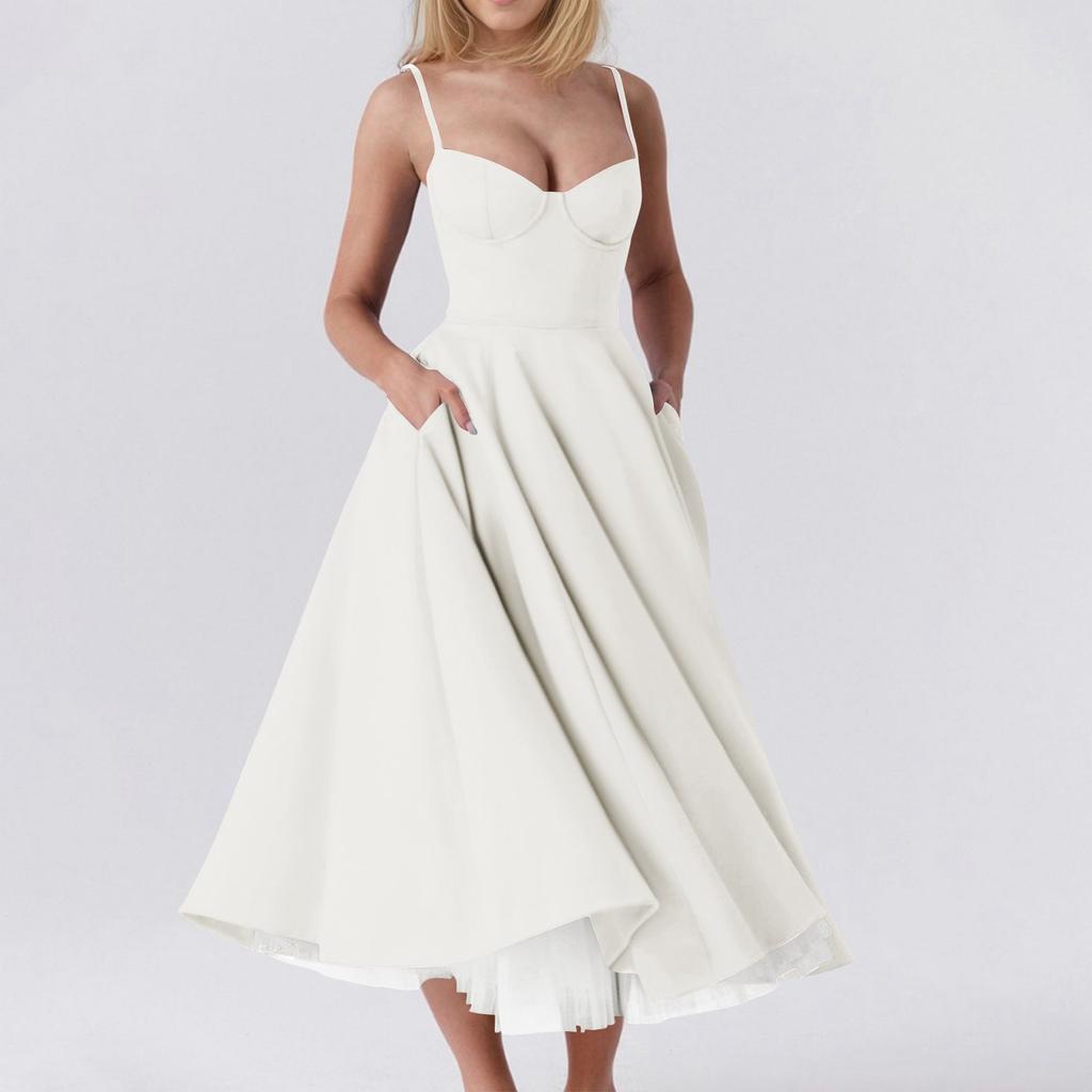 Женское модное однотонное платье принцессы с сеткой и двухслойным платьем на подтяжках