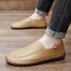 Foreign Trade Large Size Leather Handmade Men's Shoes One Pedal Doudou Shoes Men's Soft-soled Driving Shoes Fashion Casual Leather Shoes