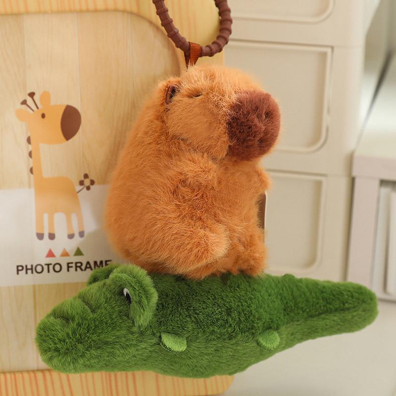 Lovely Capybara Pull String Plush Keychain Available In Various Charming Animal Designs