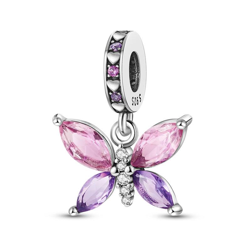 Модные Шармы-Подвески Весенней Серии 100% Медь Цветок Птицы Бабочка Подвеска Подходят для Оригинального Браслета Qikaola Ювелирные Изделия