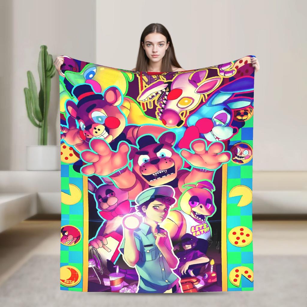 FNAF At Freddys Blankets Super Warm Novelty Plush Throw Blanket For Child Couch Bed Flannel Bedspread Bed Cover