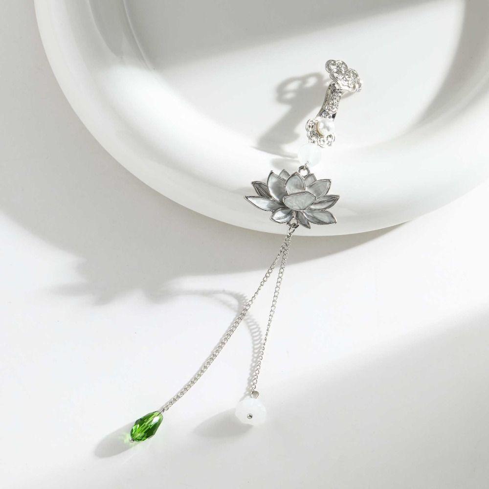 Long Tassel Chinese Style Brooch Electroplating Retro Lotus Brooch  Party Jewelry