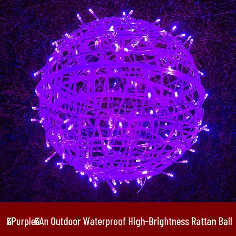 Outdoor Waterproof LED Rattan Ball String Lights for Tree Decoration - Flashing Holiday Lighting for Christmas and Spring Festival