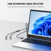 Кабель-разветвитель USB A (папа) на 2 USB A (мама), 2 метра, поддержка зарядки и передачи данных для принтера/клавиатуры/флеш-накопителя/ноутбука/светодиодов и т. д.(черный)