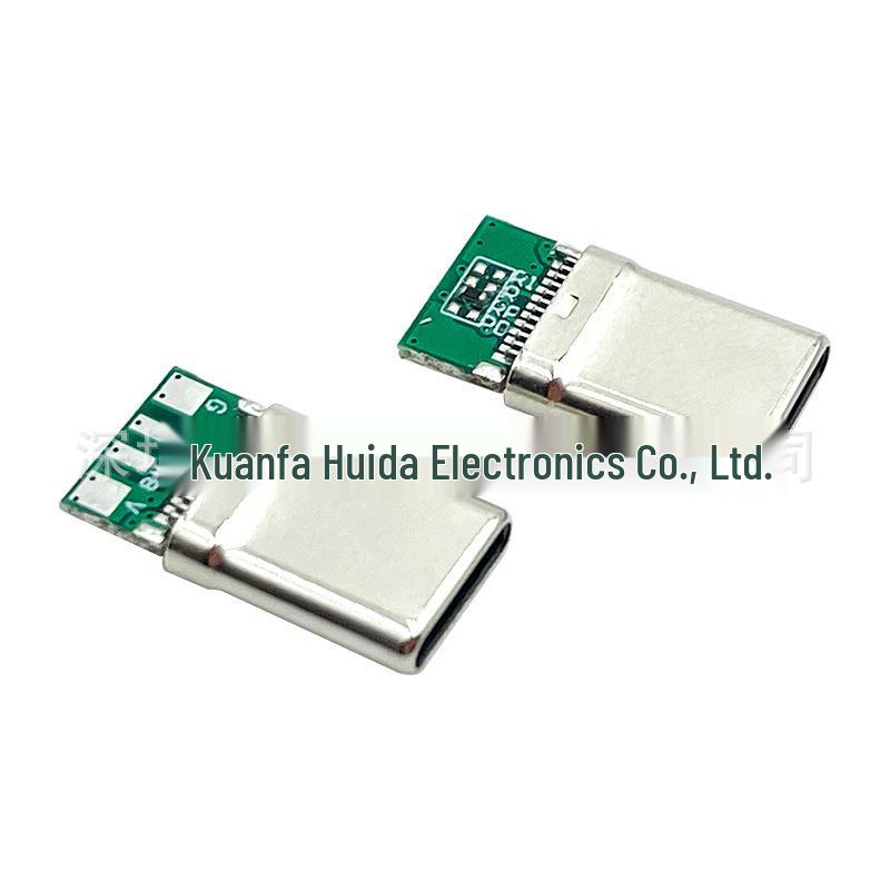 TYPE-C Male Connector 24-Pin Offset Card Hook with Stretch Shell and 56K Resistor, 4-Core A8B8