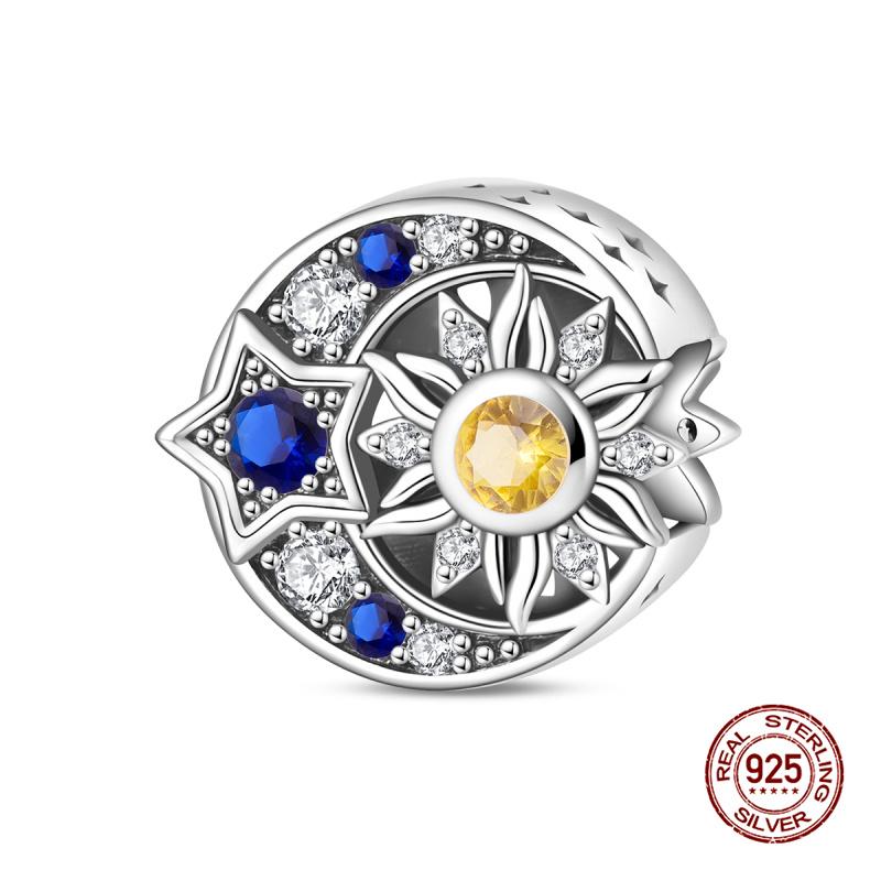 Charms Copper Fit Charms 3Mm Original Bracelet Womens Sunflower Bead Under The Moon Pendant Diy Fine Jewelry Gift New In