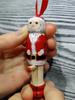 1pc, New Funny Santa Claus Pendant, Christmas Ornaments, Funny Wooden Standing Santa Claus, Christmas Craft Decorations