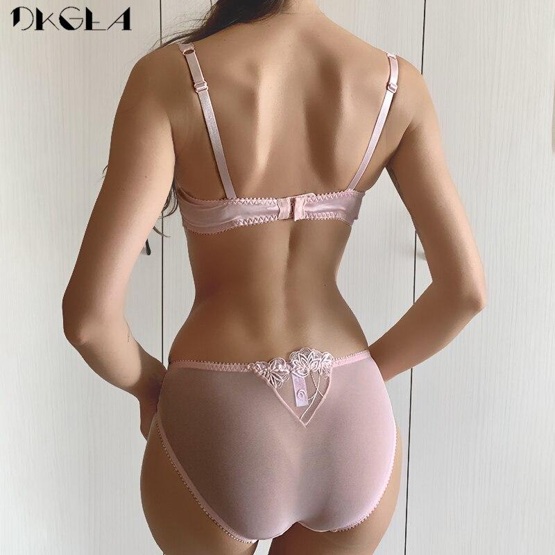 DKGEA Женский бюстгальтер с вышивкой размера плюс, комплект нижнего белья, сексуальный прозрачный кружевной комплект