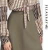 ELLASSAY Women's Retro Lambskin Midi Skirt