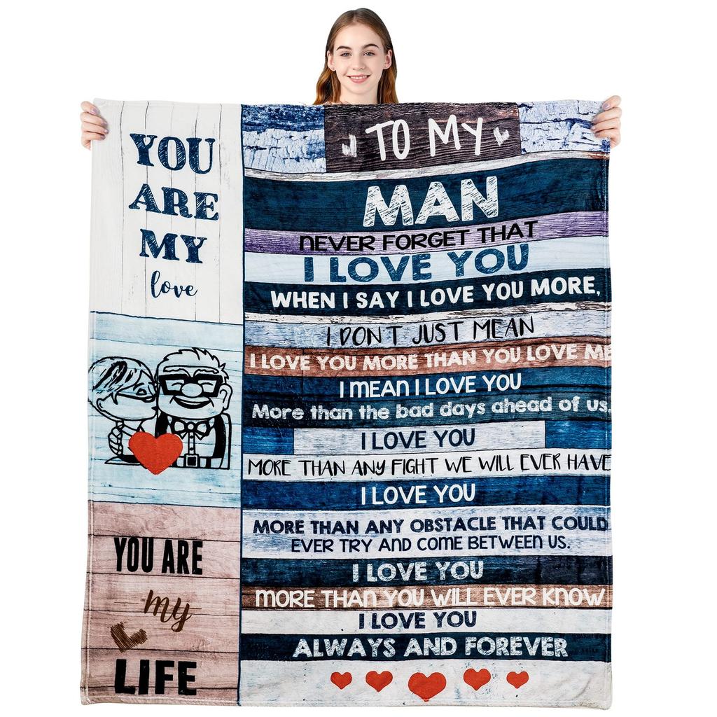 Message Letter Flannel Blanket for Boyfriend Envelope Valentine's Day Letter Letter Letter Blanket