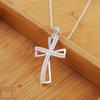 925 Sterling Silver Cross Necklace Wedding Fashion Charm Jewelry
