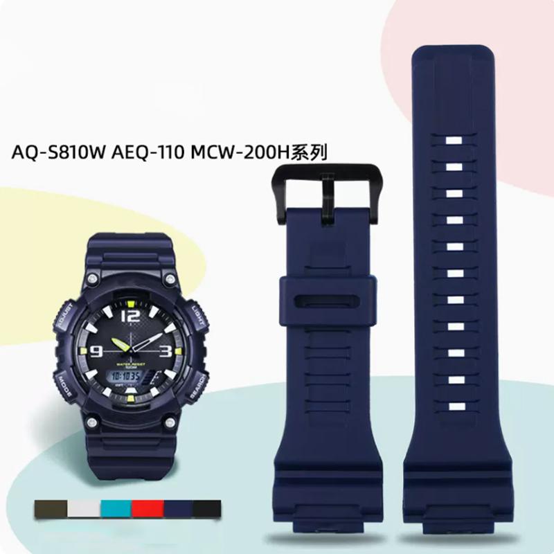 Для Casio Aqs810 Ремешок AQ-S810W Часы Замена Оригинальные Аксессуары WC-5208 Резиновый Корпус Белый 5208 Смола Силикон Ремешок для Часов