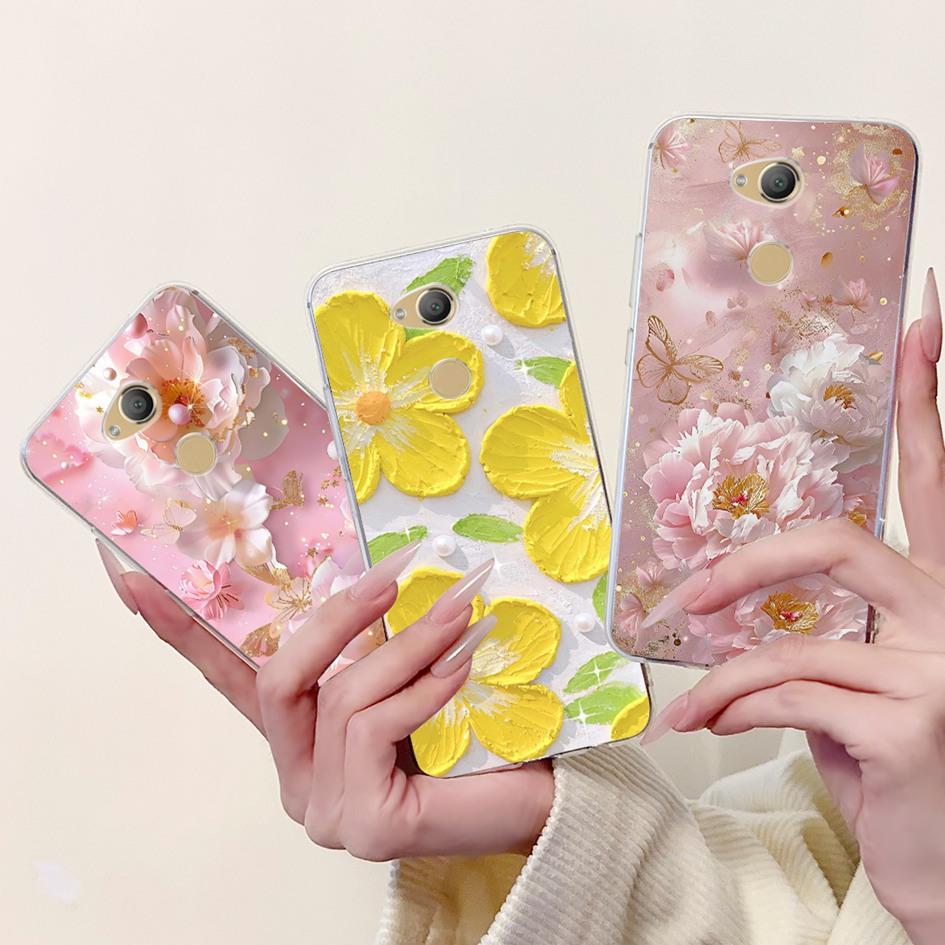 For Sony Xperia XA2 Case H3113 H3123 H3313 Cover Fashion Art Flower Painted Soft TPU Bumper on Sony Xperia XA2 Ultra H3213 Shell