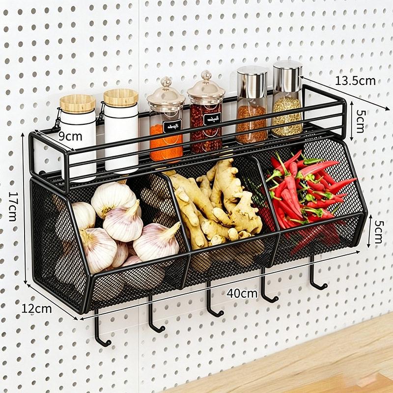 Eco-Friendly Odorless Metal Pegboard with No-Drill Hanging Baskets