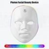 Rechargeable 7-Color LED Photon Facial & Neck Mask — Skin Rejuvenation, Whitening, Face Lifting, Anti-Wrinkle Beauty Device for Home SPA