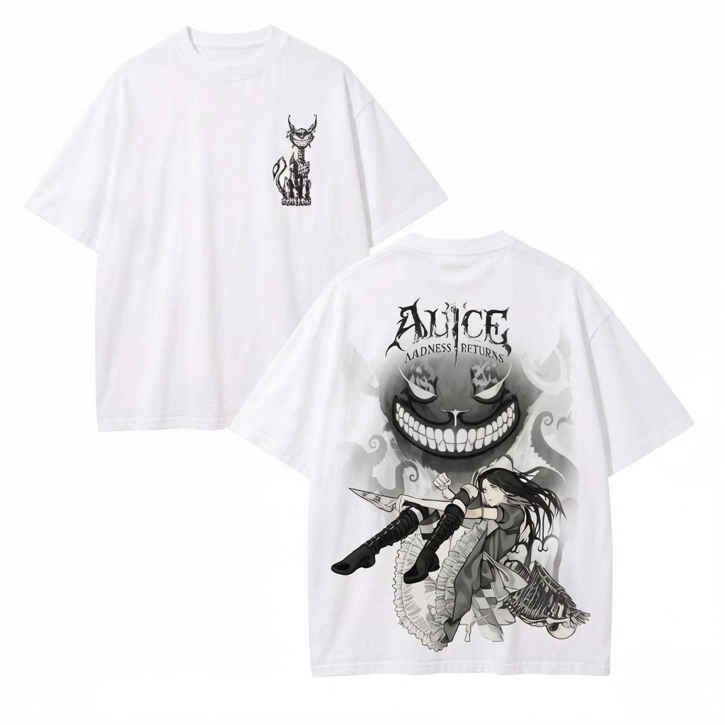 Футболка Alice Madness Returns для пар Унисекс Одежда с индивидуальностью Одежда на весь год Классическая Мягкая