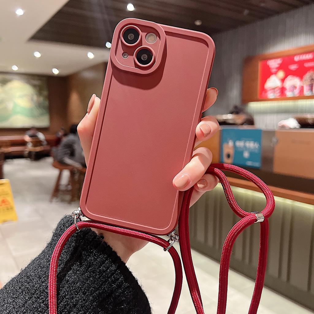 Силиконовый чехол с ремешком-цепочкой для Samsung S22 S23 S21 ultra S20 Fe A33 A53 A12 A22 A32 A52 A72/Redmi 9 9A 9T, мягкая задняя крышка из ТПУ ярких цветов