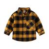 New Childrens Plaid Long-sleeved Shirt Spring Lapel Comfortable Cotton Shirt Korean Handsome Boy Shirt
