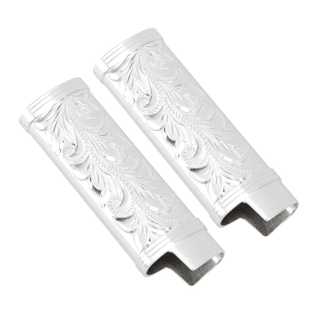 2Pcs Lighter Case Zinc Alloy Lighter Storage Container Floral Pattern for Outdoor Camping Hiking