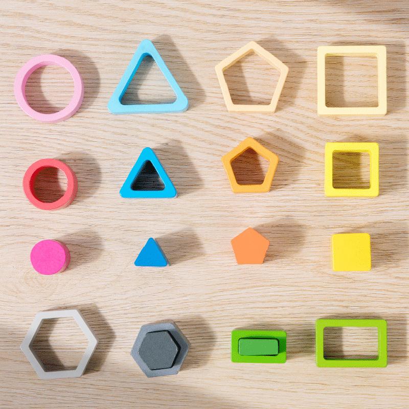 Wooden Color Shape Cognitive Classification Matching Puzzle Children's Magnetic Fishing Montessori Learning Educational Toys