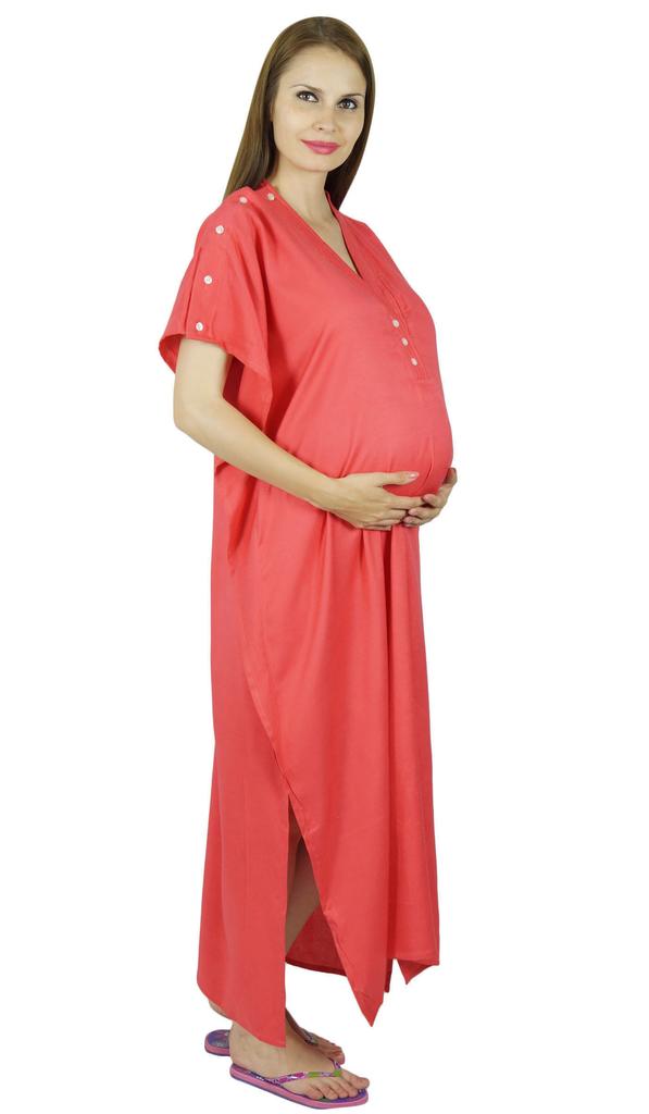 Bimba Ночная рубашка для кормящих мам с поясом-кафтаном | Пуговицы спереди | Детский душ