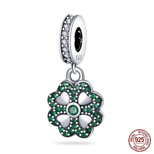 2023 модные весенние счастливые четырехлистные клеверные серии из стерлингового серебра 925 пробы, подвески, бусины, подходят для модного браслета 925, ювелирные изделия своими руками