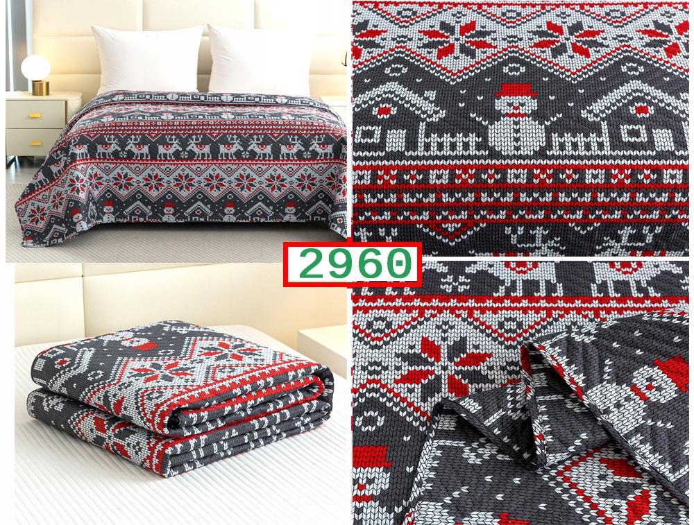 Christmas blanket for bed 220x200 cm quilted Christmas patterns