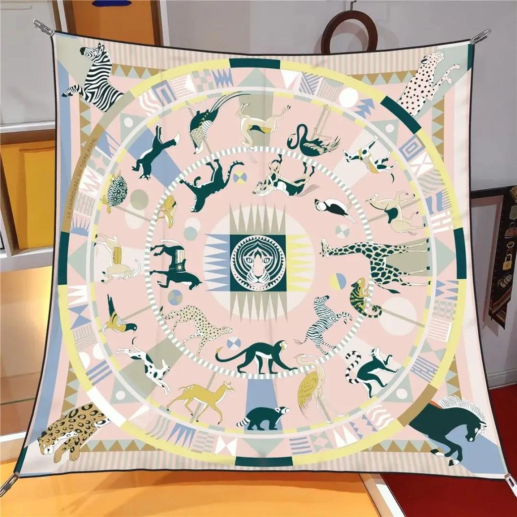 2025 NEW 90cm Design Silk Scarf Luxury Square Scarves Women Decoration Hijab Scarf Foulard Headband Neckerchief Bandana