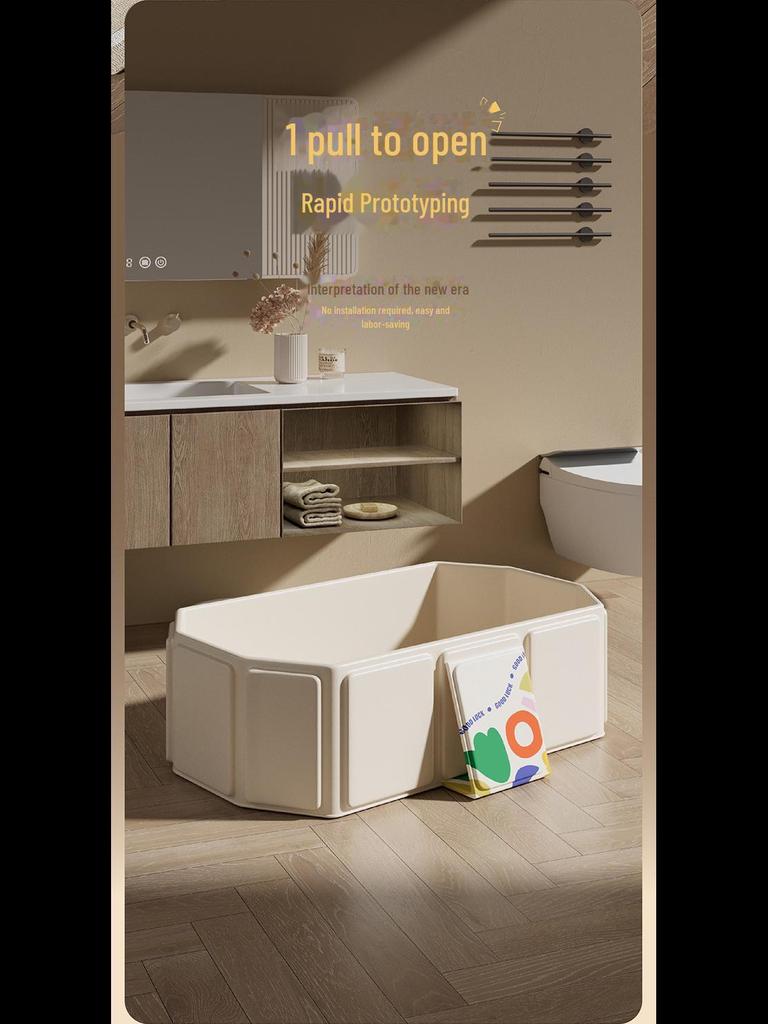 Jiashu Foldable Indoor Baby Bathtub - Thickened, Enlarged & Lengthened for Children