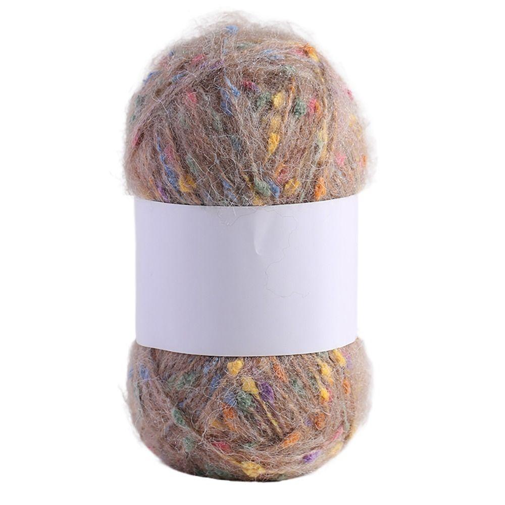 Colored Dots Plush Rainbow Thread DIY Crochet Knitting Soft Hand-woven Scarf