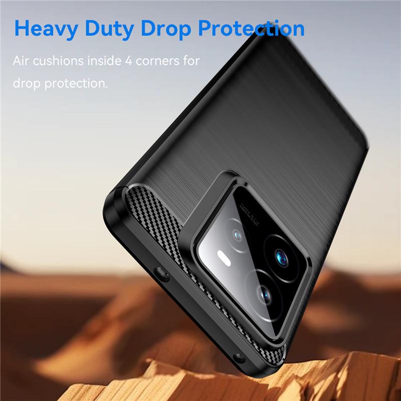 For Realme GT 7 Pro Case Realme GT7 Pro 6T 6 5 3 7T Cover Carbon Fiber Shockproof Silicone Bumper For Realme GT Neo 6T 6 5