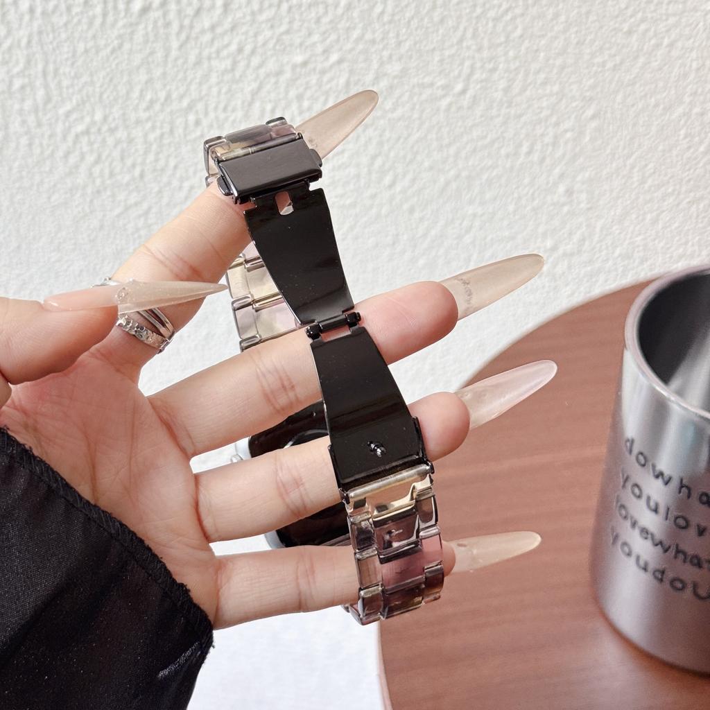 Яркий легкий ремешок из смолы для Apple Watch Ultra 49 46 45 44 42-38 мм элегантный женский ремешок для iwatch S11/10/9/8/SE-1