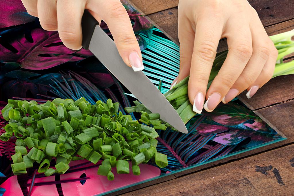 Glass protective plate for the stove 70x52 Leaf