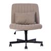 Modern Home Office – Height-Adjustable Swivel Chair without Armrests with Quiet Casters & Cushion – Elegant Fabric Chair for Study & Living Room