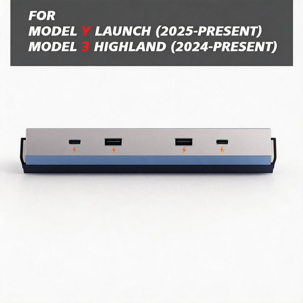 Custom Fit Tool-Free For Tesla Model YL Y Launch Juniper 65W Type-C USB HUB Fast Charging Model 3 Highland Expansion Dock