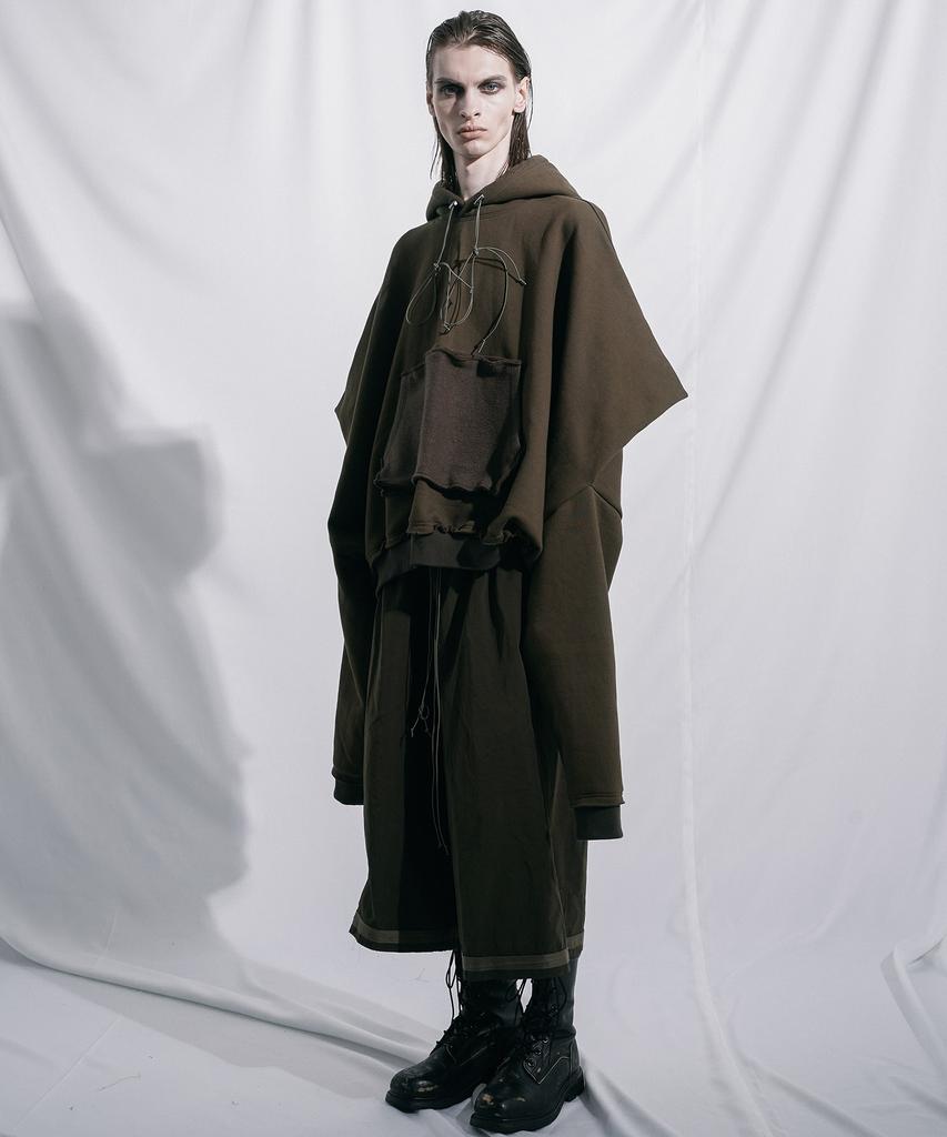 Square Shoulder Hoodie Khaki
