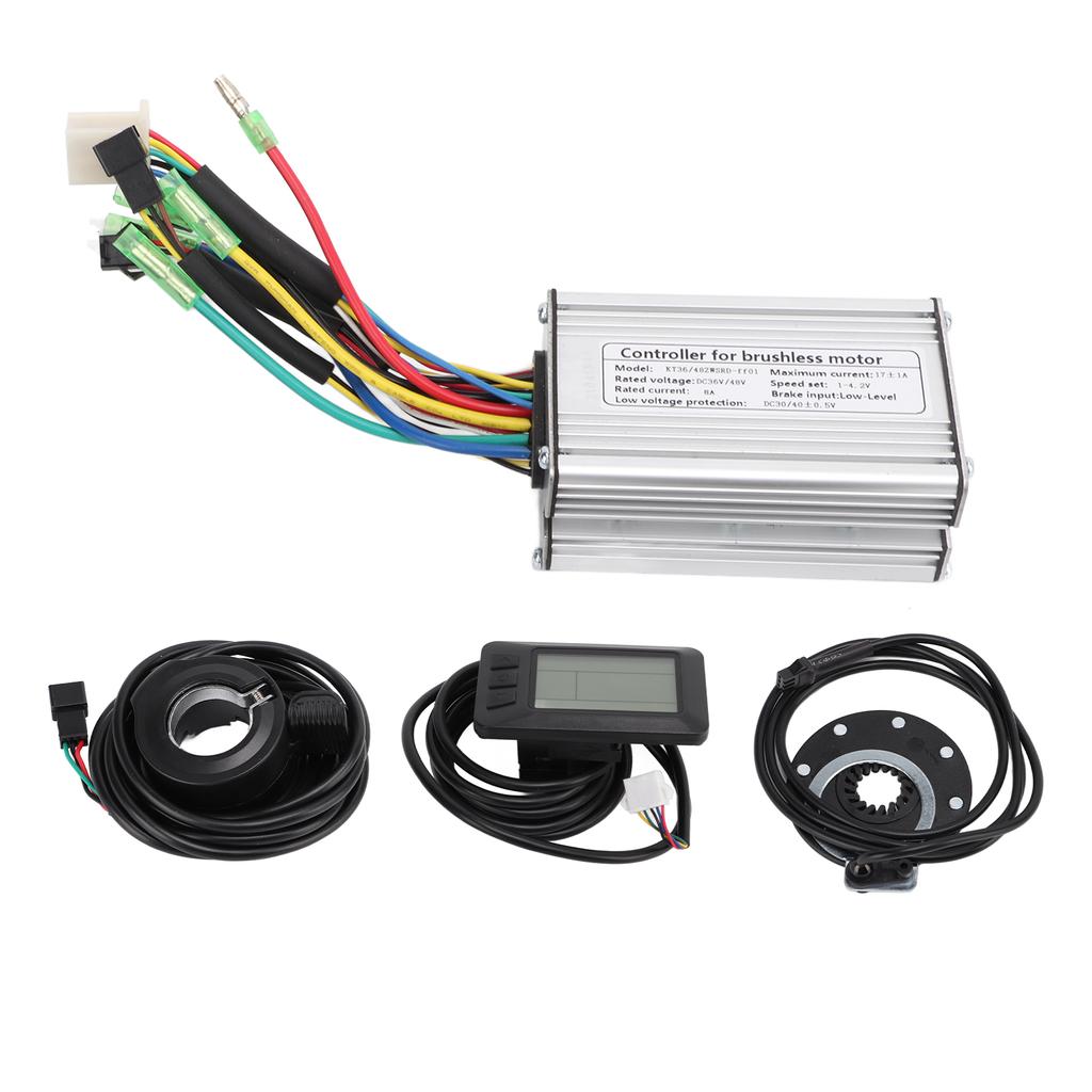 Electric Bicycle 17A Controller with KTLCD7U Display Panel Sensor Throttle for 350W Motor
