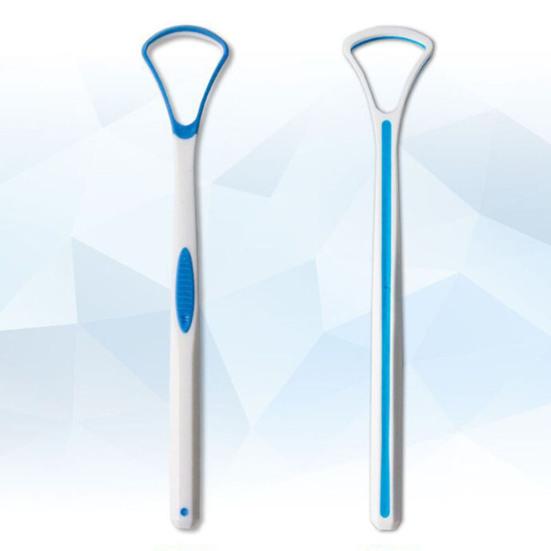 6Pcs/Set Tongue Cleaner Double Side Solid Handle Anti-Slip Surgical Grade Metal Tongue Brush Scraper for Adult