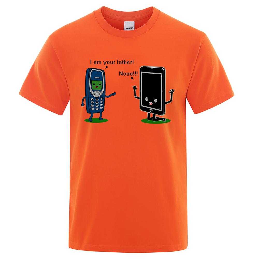 I'm Your Father Funny Phone T-Shirts Men Women Casual Short Sleeve Crewneck Breathable Tops Cotton Summer Hip Hop Tee Clothing