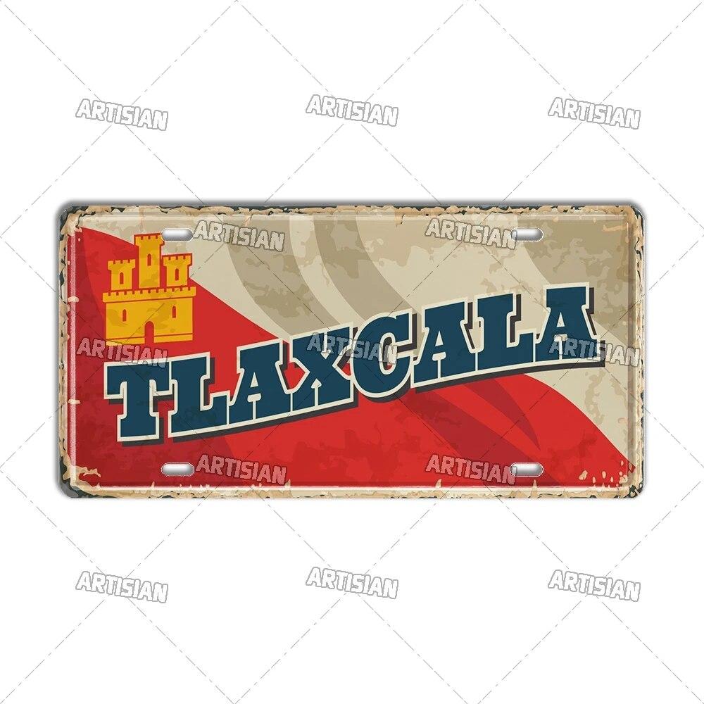 MEXICO License Plate City Metal Tin Plaque Car Metal Sign Wall Decor Garage Bar Pub Club Hotel Cafe Kitchen Home